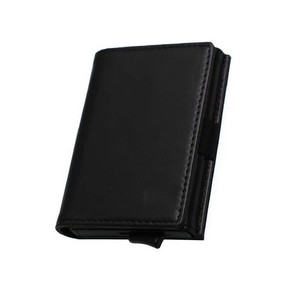 Mix Models Low MOQ Fashionable PU Leather Pop Up Smart Metal Wallet for Smart Storage