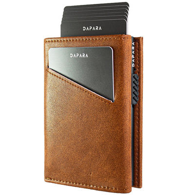 Low MOQ Mix Models Advantage Mini Slim Metal Smart Wallet with Auto Pop-up Function