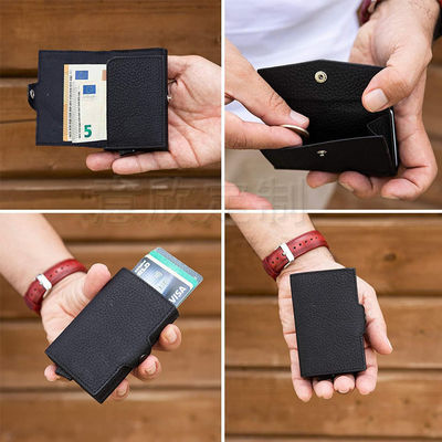 Lightweight PU Leather Money Clip Credit Card Holder Wallet for Men Package Weight 0.1kg