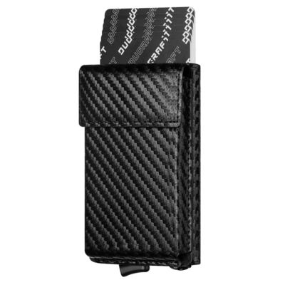 Men's Pop Up Wallet with Custom Logo Vintage Style Leather Aluminum Credit Card Holder