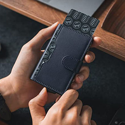 Low MOQ Mix Models Men's Metal Pop Up Wallet with Large Capacity and RFID Protection