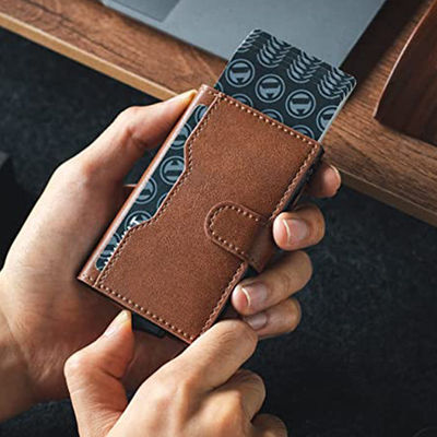 Low MOQ Mix Models Men's Metal Pop Up Wallet with Large Capacity and RFID Protection
