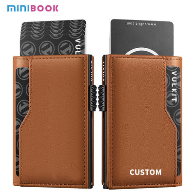 RFID Blocking Leather Card Holder Wallet Men Automatic Pop Up ID Case Slim Minimalist