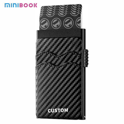 Pop Up Leather Name Card Holder For Men And Women Custom Logo Avaliable Aluminum Box