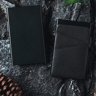 Pop Up Leather Name Card Holder For Men And Women Custom Logo Avaliable Aluminum Box