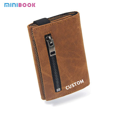 RFID Blocking Credit Cardholder with Magnetic Button and Coin Pocket Pattern Type None
