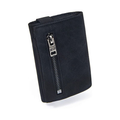 RFID Blocking Credit Cardholder with Magnetic Button and Coin Pocket Pattern Type None