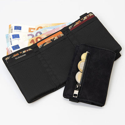 RFID Blocking Credit Cardholder with Magnetic Button and Coin Pocket Pattern Type None