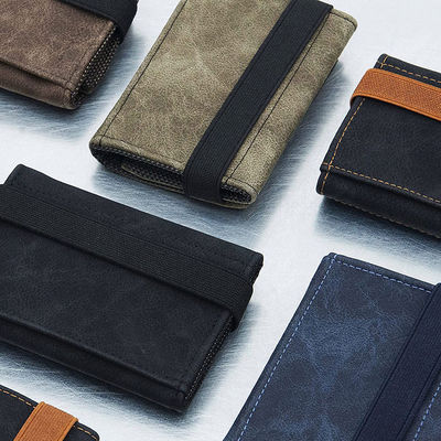RFID Blocking Credit Cardholder with Magnetic Button and Coin Pocket Pattern Type None