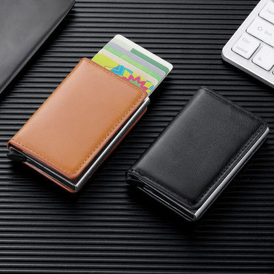 Automatic Pop Up Credit Card Holder Wallet with RFID Blocking Function and PU Leather