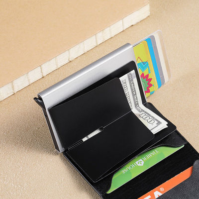 Automatic Pop Up Credit Card Holder Wallet with RFID Blocking Function and PU Leather