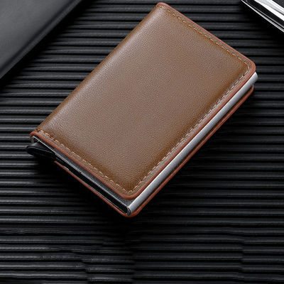 Automatic Pop Up Credit Card Holder Wallet with RFID Blocking Function and PU Leather
