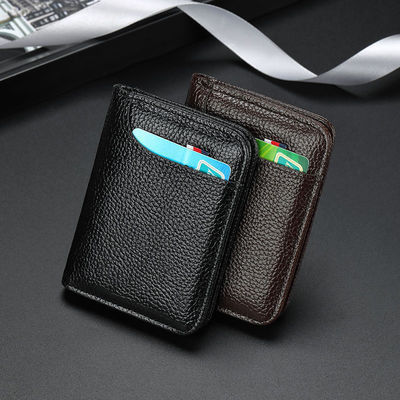 Men's RFID Bifold Leather Credit Card Holder Wallet Money Clip with Minimalist Design