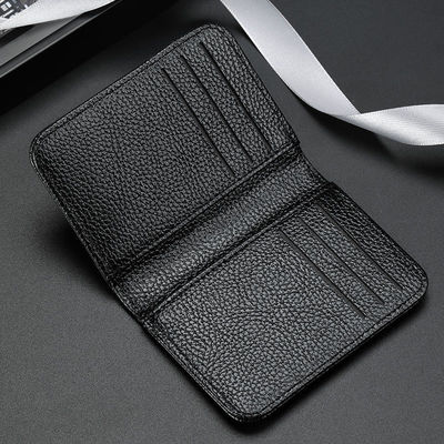 Men's RFID Bifold Leather Credit Card Holder Wallet Money Clip with Minimalist Design