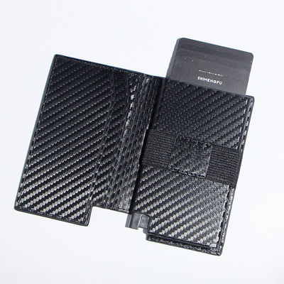 Trifold Leather Metal Aluminum Credit Card Holder Rfid Block Minimalist Wallet For Men