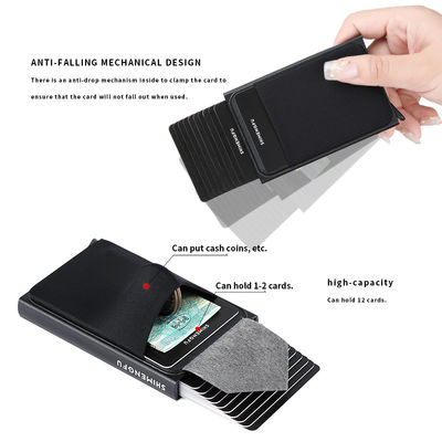 Aluminium Metal Rfid Wallet Blocking Automatic Pop Up Credit Card Holder For Men Fashion