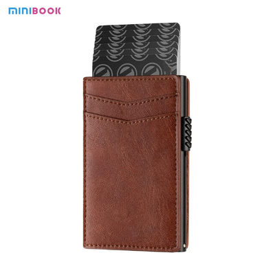 Fashion Mens Genuine Leather Slim Billfold Wallet Card Holder Ultra-Thin Carbon Fiber Rfid Wallet