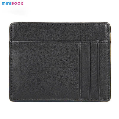 Custom Logo Men's Genuine Leather RFID Front Pocket Wallet for Ultra Slim Card Holder