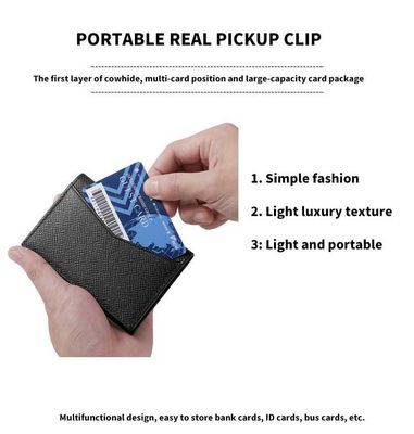 Long Credit Card Holder Wallet Pvc Pure Leather Minimalist Slim Wallets Bi Fold Holders