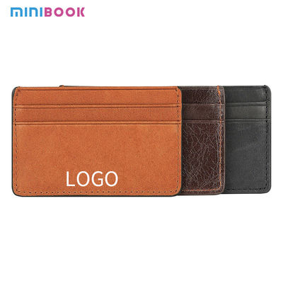 Crazy Horse Slim Genuine Leather Credit Card Holder Wallet For Men Package Weight 0.03kg