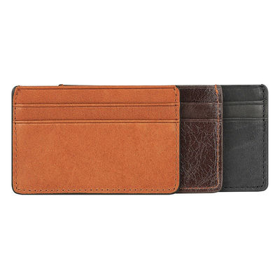 Crazy Horse Slim Genuine Leather Credit Card Holder Wallet For Men Package Weight 0.03kg