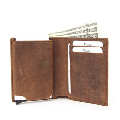 Advantage Low MOQ Mix Models Genuine Leather RFID Credit Card Holder Wallet for Men