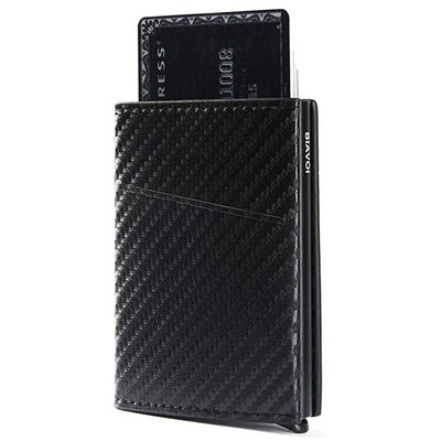 Minimalist Design RFID Blocking Leather Pop Up Wallet for Safe Credit Card Storage