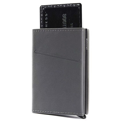 Minimalist Design RFID Blocking Leather Pop Up Wallet for Safe Credit Card Storage