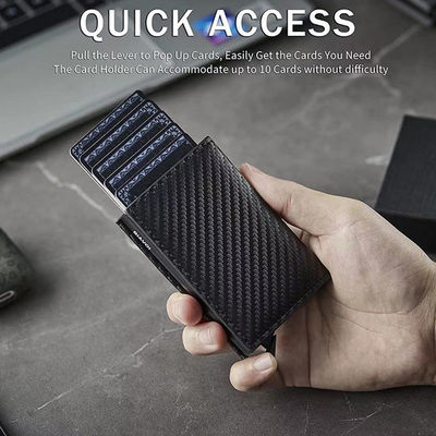 Minimalist Design RFID Blocking Leather Pop Up Wallet for Safe Credit Card Storage