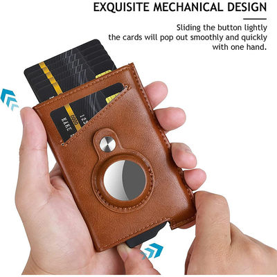 Fashion Style Custom PU Leather Slim RFID Blocking Smart Pop Up Credit Card Holder Wallet for Men
