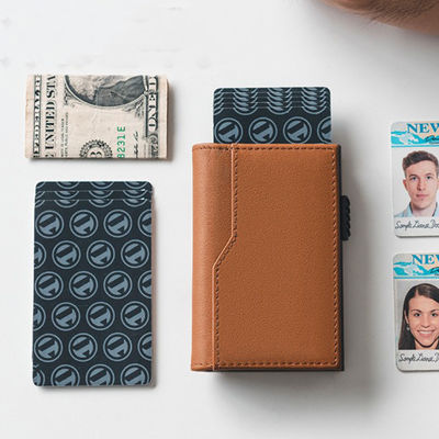 Credit Card Real Leather Automatic Pop Up Card Holder Wallet for Men and RFID Blocking