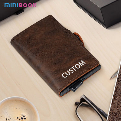 10cm*6.6CM*1.5CM Mens Wallet Carbon Fiber RFID Blocking Bifold with ID Window OEM/ODM