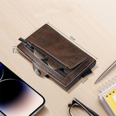 10cm*6.6CM*1.5CM Mens Wallet Carbon Fiber RFID Blocking Bifold with ID Window OEM/ODM