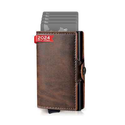 10cm*6.6CM*1.5CM Mens Wallet Carbon Fiber RFID Blocking Bifold with ID Window OEM/ODM