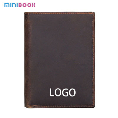 Fashionable Genuine Leather Passport Cover Bifold Wallet with RFID Blocking Cowhide
