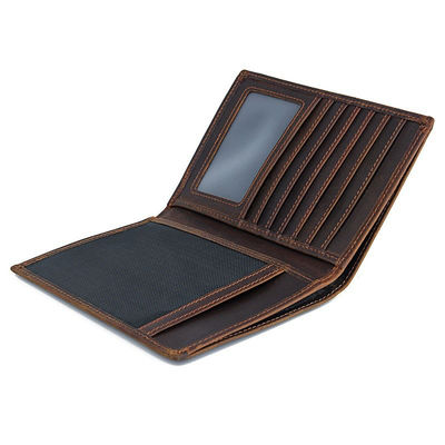 Fashionable Genuine Leather Passport Cover Bifold Wallet with RFID Blocking Cowhide