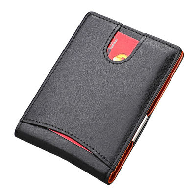 Package Weight 0.1kg Custom Bifold Genuine Leather Wallet with Money Clip and Slots