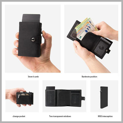 10cm*6.5cm*2cm Package Size Customizable and Durable Metal RFID Bifold Wallet for Men