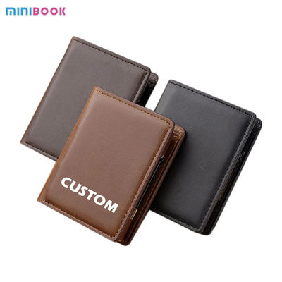 PU Leather Pop Up Rfid Push Slim Minimalist Metal Business Credit Id Wallet For Men With Gift Box Card Holder