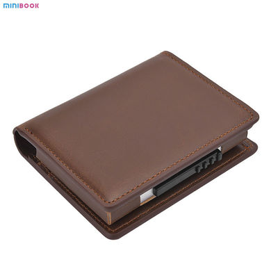 PU Leather Pop Up Rfid Push Slim Minimalist Metal Business Credit Id Wallet For Men With Gift Box Card Holder