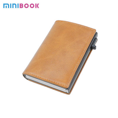 Acceptable OEM ODM Vintage Style RFID Blocking Pop Up Metallic Card Wallet for Men