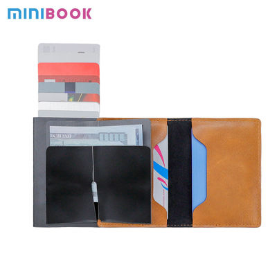 Acceptable OEM ODM Vintage Style RFID Blocking Pop Up Metallic Card Wallet for Men