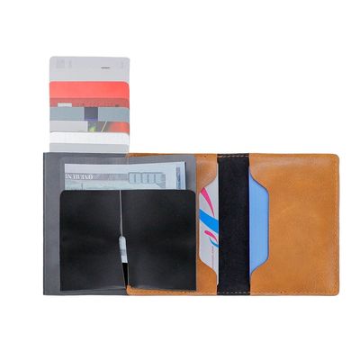 Colorful PU Magnet Card Name Promotion Wallet with RFID Blocking and Acceptable OEM ODM