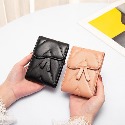 Genuine Leather Mini Cute Business Card Holder for Women Low MOQ Mix Models Advantage