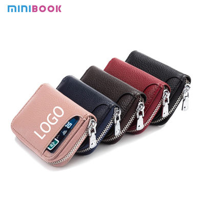 Convenient Multi-Slot Zipper Genuine Cowhide Accordion Pickup Bag with RFID Blocking