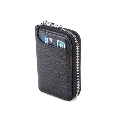 Convenient Multi-Slot Zipper Genuine Cowhide Accordion Pickup Bag with RFID Blocking