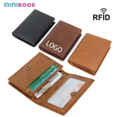 First-Layer Cowhide Credit Card Holder with Multiple Slots and Anti-Theft RFID Technology