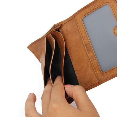 First-Layer Cowhide Credit Card Holder with Multiple Slots and Anti-Theft RFID Technology