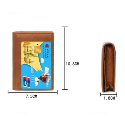First-Layer Cowhide Credit Card Holder with Multiple Slots and Anti-Theft RFID Technology