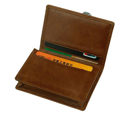 Business Style Men's First-Layer Cowhide Card Holder Ideal for Fashionable Businessmen